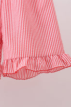 Pink flag smocked ruffle shorts set - ARIA KIDS