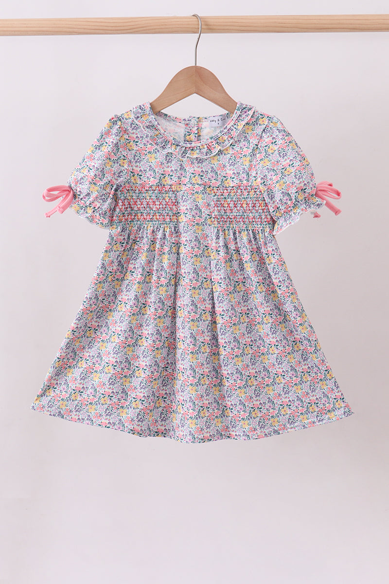 Summer garden smocked ruffle dress - ARIA KIDS
