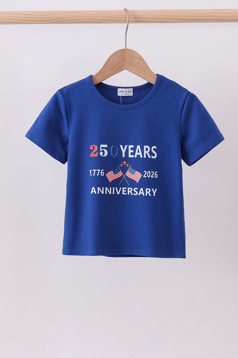 Blue 250 Years flag family top - ARIA KIDS