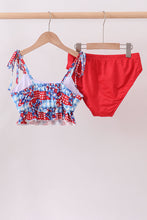 Red floral print 2pc swimsuit - ARIA KIDS