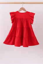 Red flag sequin tiered ruffle dress - ARIA KIDS