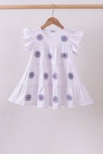 White fireworks sequin tiered ruffle dress - ARIA KIDS