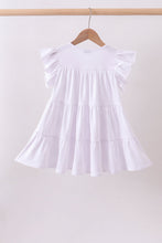 White fireworks sequin tiered ruffle dress - ARIA KIDS