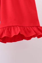 Red flag smocked stripe ruffle shorts set - ARIA KIDS
