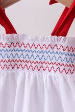 White smocked jacquard bloomer set - ARIA KIDS
