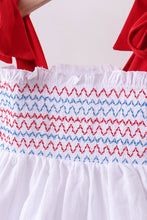 White smocked jacquard ruffle shorts set - ARIA KIDS