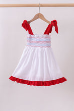 White smocked jacquard ruffle dress - ARIA KIDS
