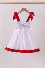 White smocked jacquard ruffle dress - ARIA KIDS