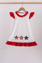 Red star applique ruffle dress - ARIA KIDS