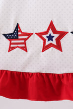 Red star applique ruffle dress - ARIA KIDS