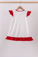 Red star applique ruffle dress - ARIA KIDS