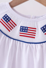White flag smocked ruffle dress - ARIA KIDS