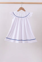 White flag smocked ruffle dress - ARIA KIDS