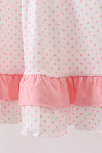 Pink bow smocked dot ruffle dress - ARIA KIDS