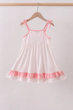 Pink bow smocked dot ruffle dress - ARIA KIDS