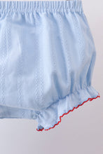 Blue jacquard embroidery bloomer set - ARIA KIDS