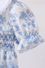 Blue rose smocked bloomer set - ARIA KIDS