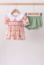 Pink strawberry smocked bloomer set - ARIA KIDS