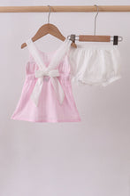 Pink bow smocked bloomer set - ARIA KIDS