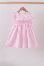 Pink bow smocked ruffle dress - ARIA KIDS