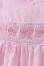 Pink bow smocked ruffle dress - ARIA KIDS