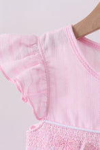 Pink bow smocked ruffle dress - ARIA KIDS