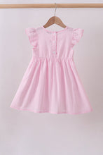 Pink bow smocked ruffle dress - ARIA KIDS