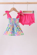 Tropical floral smocked bloomer set - ARIA KIDS