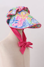 Tropical floral ruffle bow bonnet - ARIA KIDS