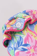 Tropical floral ruffle bow bonnet - ARIA KIDS