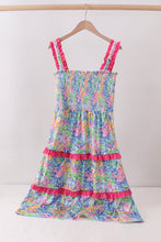 Tropical floral smocked tiered dress - ARIA KIDS