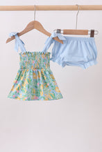 Green lemon smocked bow bloomer set - ARIA KIDS