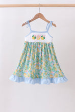 Green lemon smocked ruffle dress - ARIA KIDS