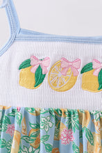 Green lemon smocked ruffle dress - ARIA KIDS