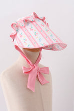Blush floral ruffle bow bonnet - ARIA KIDS