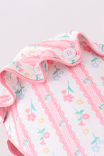 Blush floral ruffle bow bonnet - ARIA KIDS
