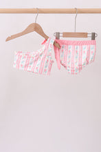 Blush floral print bow 2pc swimsuit - ARIA KIDS