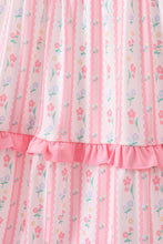 Blush floral smocked tiered dress - ARIA KIDS