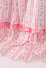 Blush floral smocked tiered dress - ARIA KIDS
