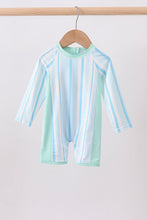 Blue stripe one-piece swimsuit - ARIA KIDS