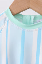 Blue stripe one-piece swimsuit - ARIA KIDS