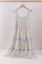 Golden meadow floral smocked tiered dress (length 41.33inch) - ARIA KIDS