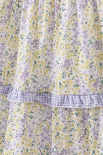 Golden meadow floral smocked tiered dress (length 41.33inch) - ARIA KIDS