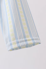 Blue shark applique stripe swimsuit - ARIA KIDS