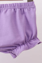 Purple rose bow smocked ruffle bloomer set - ARIA KIDS