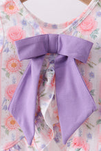 Purple rose bow smocked ruffle bloomer set - ARIA KIDS