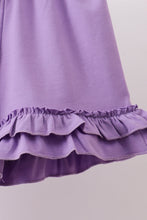 Purple rose bow smocked ruffle shorts set - ARIA KIDS