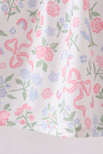 Pink floral bow smocked ruffle dress - ARIA KIDS
