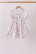 Pink floral bow smocked ruffle dress - ARIA KIDS