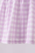 Purple floral embroidery gingham bloomer set - ARIA KIDS